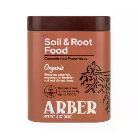 Arber Organic Soil & Root Food with Mycorrhizae 4oz: Enhances Plant Growth, Mycorrhizal Inoculant, Non-GMO