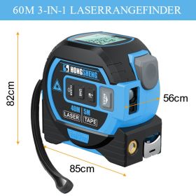 3 In 1 Laser Tape Measure Meter Infrared High-precision Intelligent Electronic Ruler 40/60m Laser Tape Building Distance Meters (Ships From: China, Color: 3 In 1 Laser- 60m2)