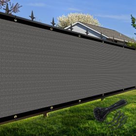 Artpuch Privacy Fence Screen Dark Grey Customized Outdoor Mesh Panels for Backyard, Balcony,Patio,Construction Site with Zip Ties (Color: Dark Grey, size: 3x12 ft)