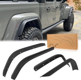 Front & Rear Fenders Compatible with 2020-2024 Jeep Wrangler Gladiator JT Sport & Willys (Color: as Pic)